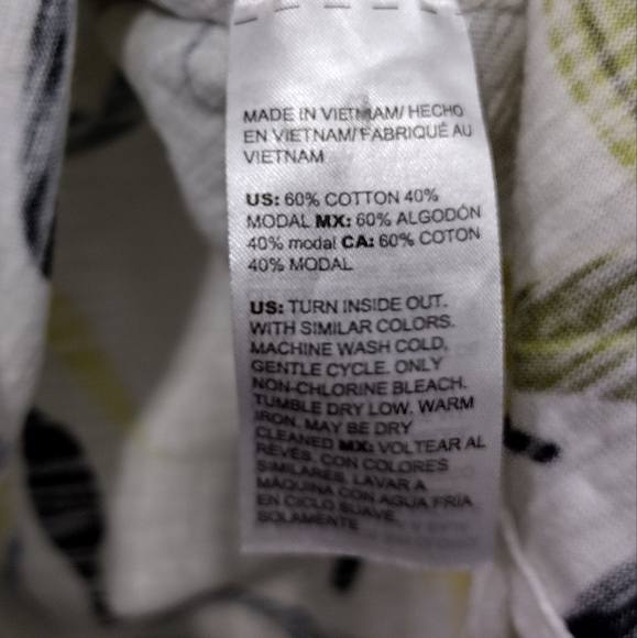 Chico's Button Back Slub Tee Women's L White Multi Textured Tropical Coastal - Picture 11 of 11